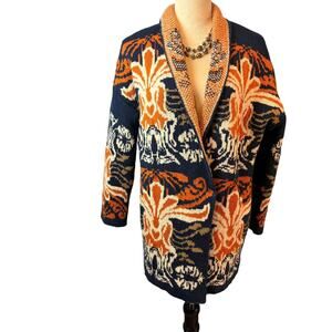 Jealous Tomato Longsleeve Sweater Cardigan Womens Small/Medium Bold Boho Print